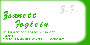 zsanett foglein business card